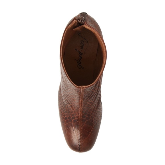 Free People Cecile Croc-Print Leather Ankle Bootie - Picture 6 of 11